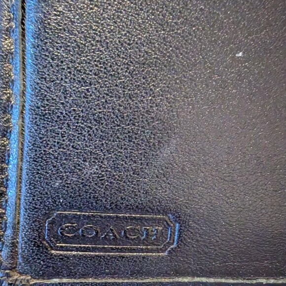 COACH BUCKLE SOHO BLACK BI-FOLD WALLET Leather Trim - Picture 5 of 6